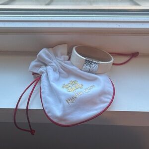 Rustic Cuff Cream and Silver Bracelet